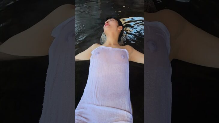 貸切天然露天風呂の岩の上でゆったり涼んでみた！！【群馬・みなかみ温泉♨️湯めぐりテーマパーク 龍洞】